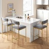 Bar Stools Set of 2 with Back, 25.5" Counter Height Upholstered Stools with Footrest, Gold Metal & Gray Fabric Kitchen Island Chairs, Easy Assembly - 4 of 4