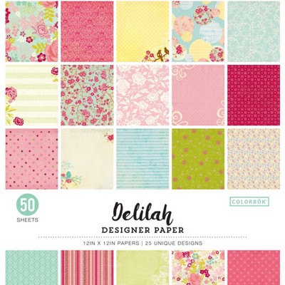 Colorbok 68lb Designer Single-Sided Paper 12"X12" 50/Pkg-Delilah, 25 Designs/2 Each