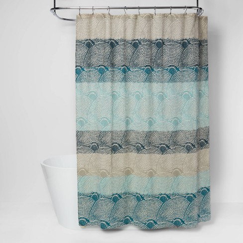Dot Scallop Shower Curtain Cool - Threshold™ - image 1 of 4