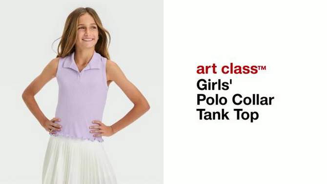 Girls' Polo Collar Tank Top - art class™, 2 of 6, play video