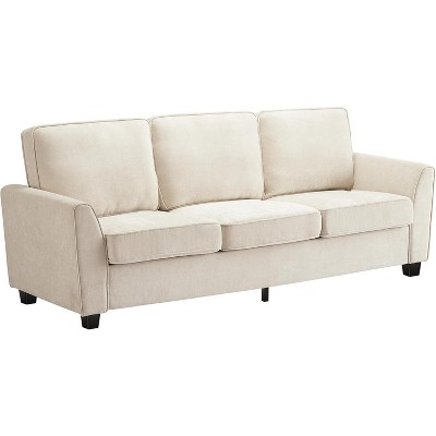 3-Seater Sofa, Minimalist Living Room Couch, Deep Seat Sofa with Washable Covers & Curved Armrests, for Apartments, Home Office, Bedroom