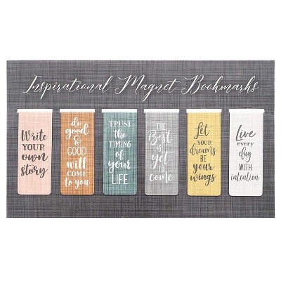 36x 2.5" Magnetic Bookmarks w/ Inspirational Quotes Paper Clip Magnet Marker for Kids Student Office Stationery