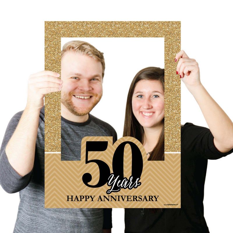 Big Dot of Happiness We Still Do - 50th Wedding Anniversary Selfie Photo Booth Picture Frame & Props - Printed on Sturdy Material, 3 of 8