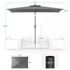 Sonkuki 6×9FT LED Rectangular Patio Umbrella w/Solar Lights, Push Button Tilt and Crank Handle - 3 of 4