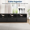 70 inch Wood TV Stand for 80" TVs, Mid Century Modern Entertainment Center with Storage Drawer & Open Shelves, for Living Room/Bedroom - 3 of 4