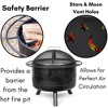 BIRDROCK HOME 30" Round Patio Fire Pit with Cover - Stars & Moon Pattern - 4 of 4