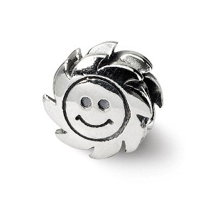 Black Bow Jewelry Sterling Silver Happy Face Sun Bead Charm - 1 of 3