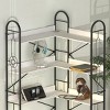 5-Tier Industrial Corner Bookshelf with Open Shelves & Iron Frame,Modern Storage Rack for Living Room or Office–The Pop Home - 3 of 4