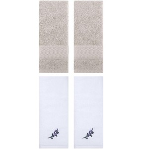 REGALWOVEN 4 Pcs Bathroom Decorative Cotton Soft Absorbent Sold Striped Hand Towel - 1 of 4