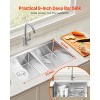 VEVOR 33 inch Kitchen Sink Workstation, 304 Stainless Steel Undermount Sink, Drop-In Double Bowl Farmhouse Basin, Silver - 3 of 4