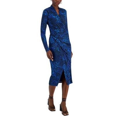 Rachel Roy Womens Faux Wrap Midi Dress