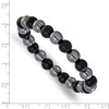 Chisel Stainless Steel 8-8.25mm Agate and Hematite Beaded 6.25" Stretch Bracelet - 3 of 4