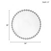 Wooakway 36" D Modern Beaded Round Wall Mirror with Metal Frame & Wood Back Panel Keyhole hanger Indoor Silver - 4 of 4