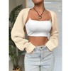 Women’s Bolero Shrug Cardigan Knitted Open Front Long Sleeve Cropped Tops Casual Fashion Cardigans - 2 of 4