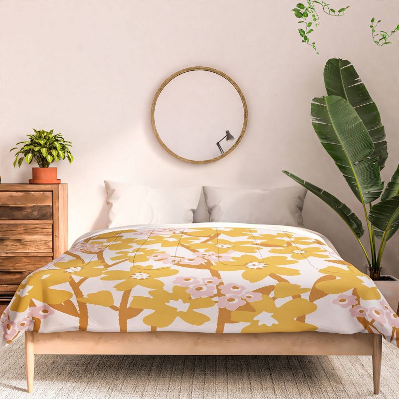 Deny Designs ThityOne Illustrations Wildflowers in Turmeric Comforter Set Yellow, 3 of 4