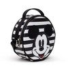Disney Bag, Crossbody, Round, Mickey Mouse Smiling Sequin Face Applique, Stripe Black White, Vegan Leather - 2 of 4