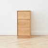 Dolonm Modern Minimalist Solid Oak Bedside Table Storage Cabinet with Drawers in Oak Finish - 3 of 4