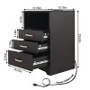 Nightstand with Charging Station & 3 Drawers, End Side Table with Open Storage - 3 of 4