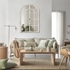 MAYEERTY Window Mirror Solid Wood Grid Right Angle Arch Weathered White 36x24x1in Openable - 3 of 4