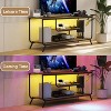 Belatt 55" TV Stand 120 lbs Load-bearing Media Console with LED Light for Living Room/Bedroom, Light Gray - 3 of 4