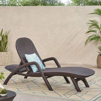 Waverly Patio Faux Wicker Chaise Lounge Brown - Christopher Knight Home