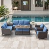 Belord 9PCS Outdoor Sectional Patio Furniture Set, All Weather Conversation with Swivel Patio Chair, Storage Box, L-Shape Sectional Sofa, Coffee Table - 2 of 4