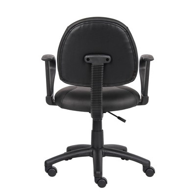 Black LeatherPlus Ergonomic Task Chair with Fixed Arms