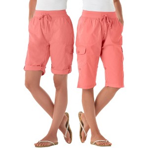 Woman Within Plus Size Convertible Length Cargo Bermuda/Short - 1 of 4