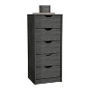 ORRD Narrow 5-Drawer Dresser, Smokey Oak Slim Storage Chest 42" High for Small Spaces | Bedroom Clothing Organizer - 4 of 4