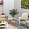 Nearly Natural 4.5-ft Golden Cane Artificial Palm Tree in Terra-Cotta Planter - 4 of 4