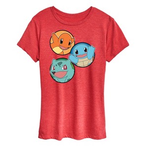 Women's - Pokémon - Squirtle Bulbasaur Charmander Group-  Women's Short Sleeve Graphic T-Shirt Short Sleeve Graphic T-Shirt - 1 of 4