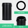 17 Gallon/65 Liter Trash Can, Stainless Steel Rubbish Bin, Commercial Grade Waste Container, Round Garbage Can for Outdoor, Home Office, Restaurant - 2 of 4
