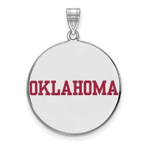 Black Bow Jewelry Sterling Silver Oklahoma Sooners NCAA Extra Large Pendant - 1 of 3
