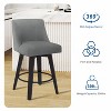 Dyonery 26" Bar Stools Set of 2/3, Modern PU Leather Counter Height Stools with Metal Legs & Footrest, Armless Chairs with Back for Kitchen - 2 of 4