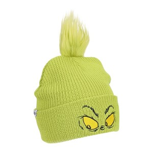 The Grinch Grinch Eyes Embroidery And Faux Hair Acrylic Knit Cuff Beanie - 1 of 4