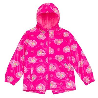 Barbie Zip Up Waterproof Hooded Rain Jacket Coat
