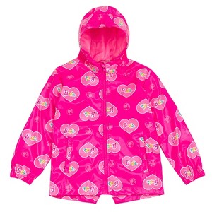 Barbie Zip Up Waterproof Hooded Rain Jacket Coat - 1 of 4