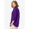 Woman Within Plus Size Three-Quarter Sleeve Peachskin Button Front Shirt - 4 of 4