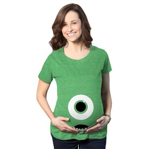 Maternity Halloween Shirts Funny Skeleton Baby Monster Eye Ball Cute Pregnancy Tee - Crazy Dog Maternity T Shirt - 1 of 4