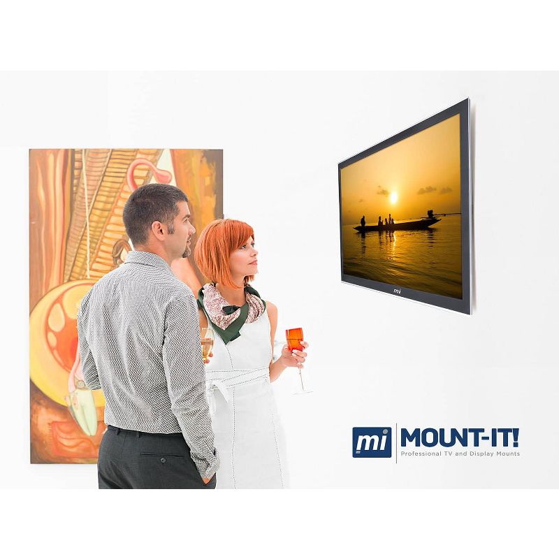 Mount-It! Low-Profile Tilting TV Wall Mount Bracket For 32 - 60 inch LCD, LED, OLED, 4K or Plasma Flat Screen TVs, 175 Lbs. Capacity, 1.5 Inch Profile, 4 of 9