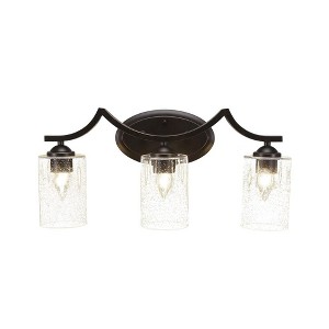 Toltec Lighting Zilo 3 - Light Vanity in  Dark Granite with 4" Clear Bubble Shade - 1 of 1