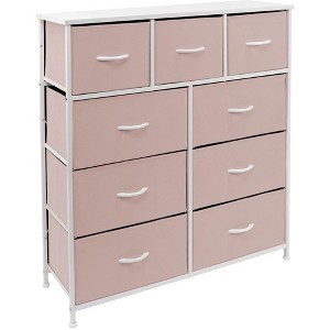 Sorbus Dresser with 9 Drawers - Furniture Storage Chest Tower Unit for Bedroom, Closet, etc - Steel Frame, Wood Top, Fabric Bins - 1 of 4