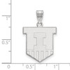 Black Bow Jewelry 14k White Gold Illinois Fighting Illini NCAA Large Pendant - 2 of 3