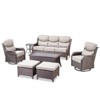 Gymojoy 6 Pieces Outdoor Patio Sofa Ottoman with Swivel Chairs Table - 3 of 4