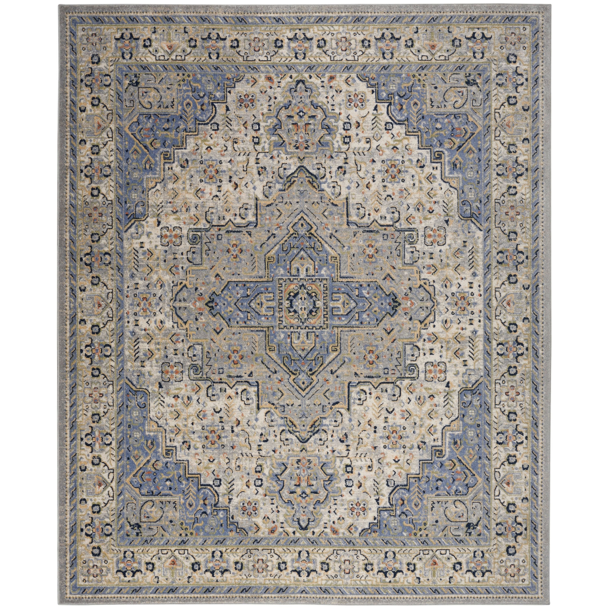 Nourison 8' x 10' Essentials Persian Vintage Indoor Outdoor Area Rug Blue