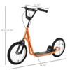 Maggift Kick Scooters Youth Scooter Kick Scooter with Adjustable Handlebar Front and Rear Dual Brakes Inflatable Wheels, Orange, 54.8"*22.8"*35.5" - 3 of 4