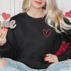 Simply Sage Market Women's Graphic Sweatshirt Embroidered Hand Drawn Heart LC - 2 of 4