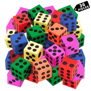 Playbees Big Foam Dice Set 36 Pack ideal for Kids - 1 of 4