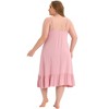 Women's Plus Size Nightgown Ruffle Hem Comfy Adjustable Strap Sleepdress - Agnes Orinda - 4 of 4