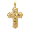 Black Bow Jewelry 14k Yellow Gold & Rhodium Reversible Filigree Cross Pendant, 22 x 38mm - 3 of 4